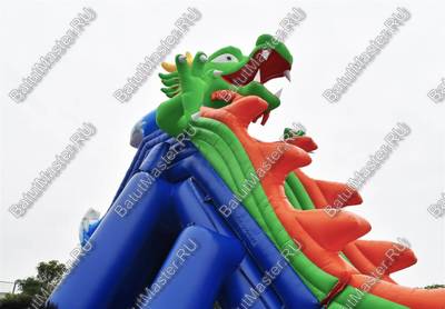 Надувной наземный аквапарк «Драконья гора», 27*17*11 м