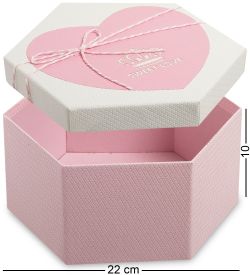 WG-35/3-B Коробка подарочная «Шестиугольник» цв.роз./бел.