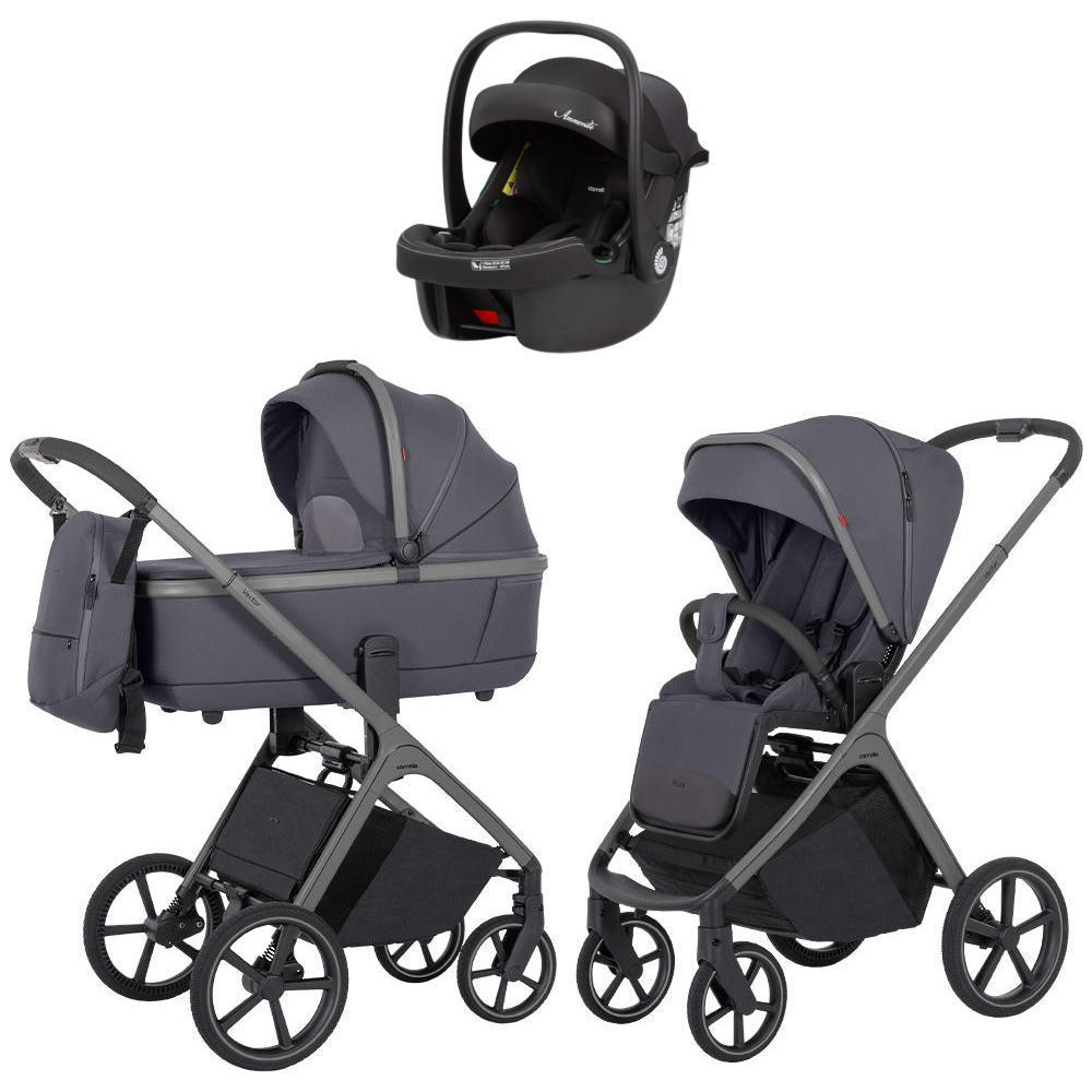 Коляска Carrello Vector CRL-6550 Ammonite AY329 Pro Absolute Black с базой Isofix 3 в 1 Landscape Grey