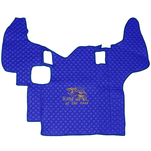 Ковры SCANIA 5 серии P (механика), (экокожа, синий, синий кант, желтая вышивка)