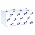 Полотенца бумажные 250 шт., PROtissue (H3) COMFORT, 1-слойные, белые, КОМПЛЕКТ 20 пачек, 22x21, V-сложение, C193