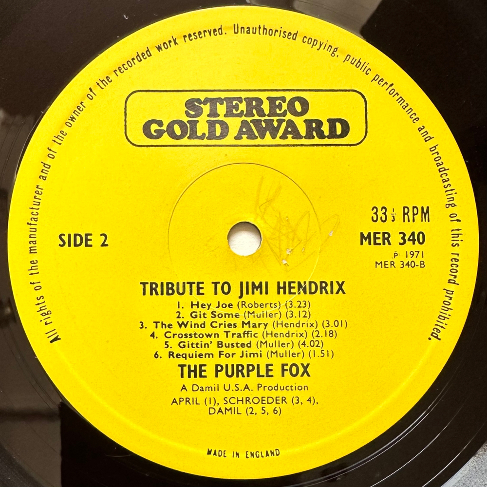 The Purple Fox - Tribute To Jimi Hendrix (Англия 1971г.)