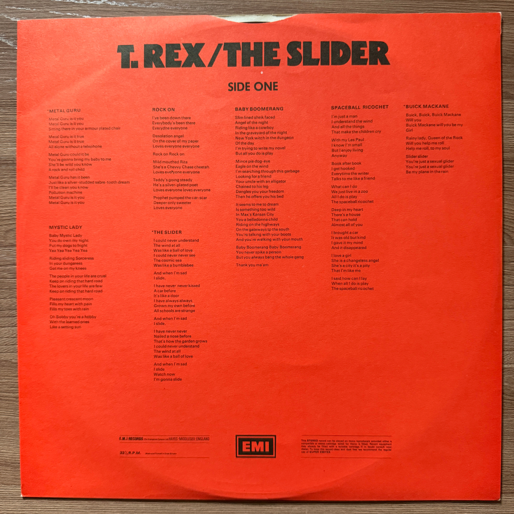 T. Rex ‎– The Slider (Англия 1972г.)
