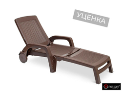 Шезлонг B:rattan MIAMI складной, коричневый (дисконт)