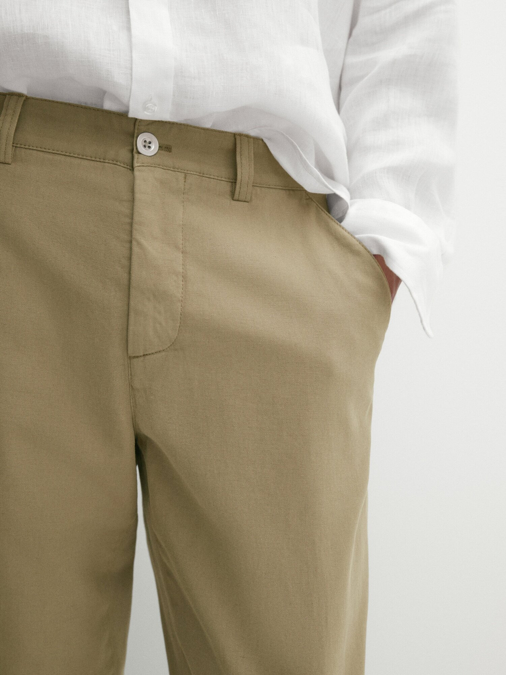 Massimo Dutti Брюки с боковым карманом, зеленый