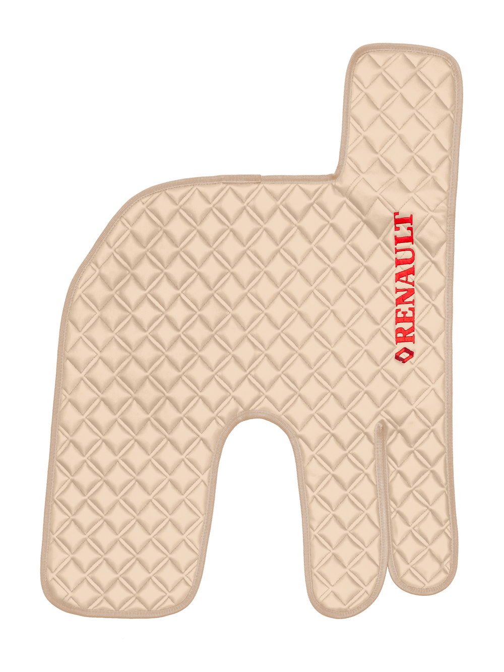 Ковры RENAULT T (автомат) (экокожа, бежевый, бежевый кант, красная вышивка)