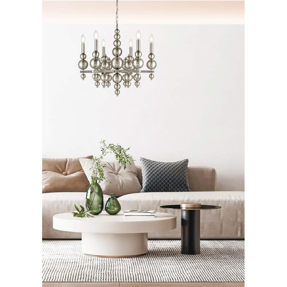 8107/6 MODERNI LN25 122 никель, металл Люстра Е14 6*40W 220V NANA