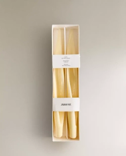 ZARA HOME НАБОР ДЕКОРАТИВНЫХ СВЕЧЕЙ В ФОРМЕ ЛИЛИИ ( 2 ШТ.), БЕЛЫЙ