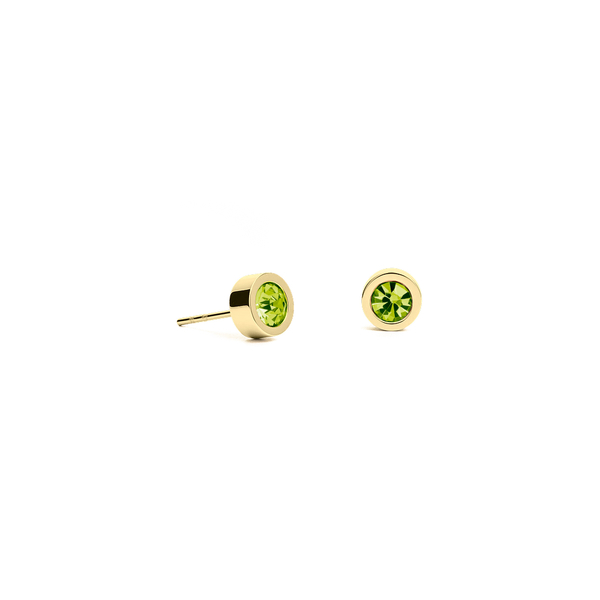 Серьги пусеты Fiore Luna Apple Green 5х2,5 мм SWE125 AG G