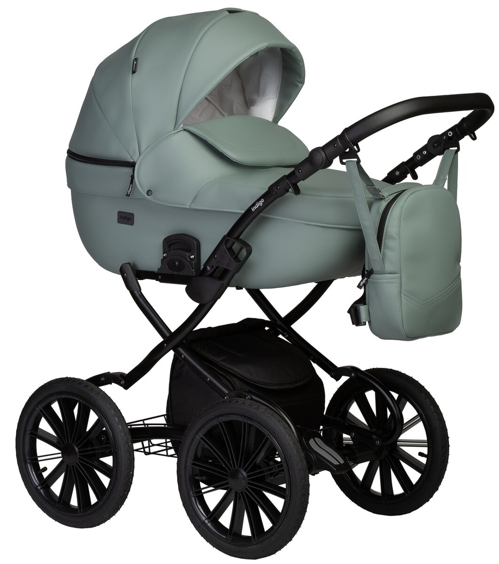 Детская коляска Indigo Mio Eco Plus 14 2 в 1 03 шалфей кожа