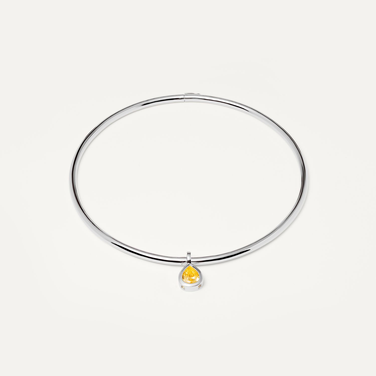 Чокер Silver Rigid Frame Necklace – Yellow Drop