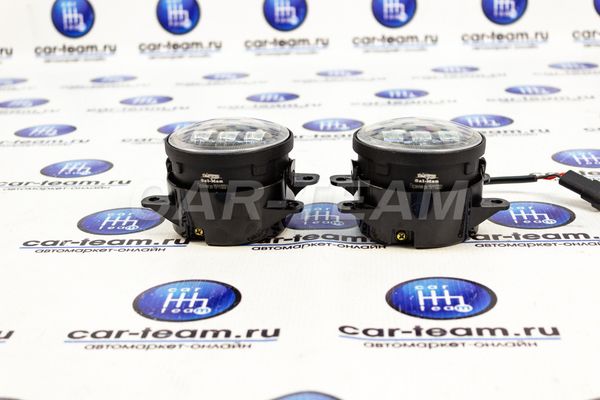 Противотуманные фары (ПТФ) линзованные "Sal-Man" (3 диода LED 30W) на Лада Веста, Нива Урбан, Гранта FL, Ларгус FL, X-Ray, Renault, Nissan, Honda, Ford, Opel, Peugeot, Mitsubishi, Daewoo (арт. 00062)