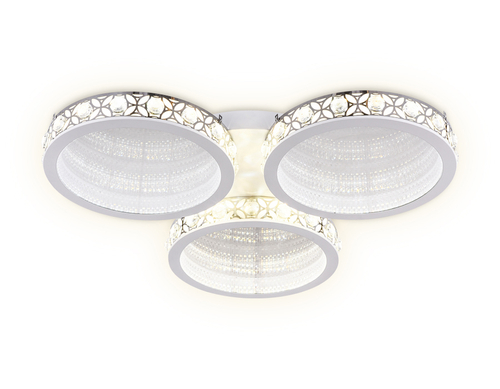 Потолочный светодиодный светильник с пультом FA9445 WH/CH белый/хром 154W D700*85 (ПДУ РАДИО 2.4)