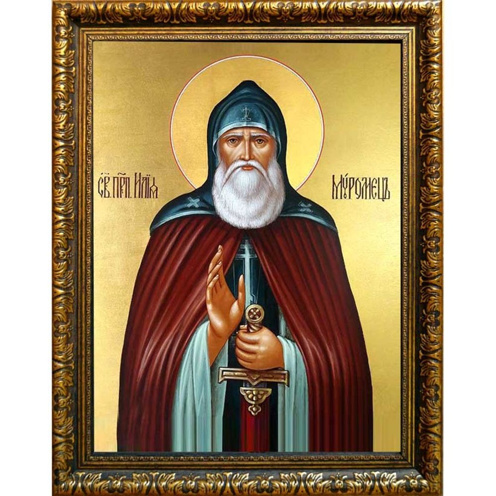 Илья Муромец Печерский Преподобный. Икона на холсте.