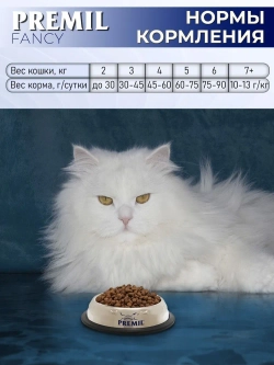 Premil Fancy Сухой корм для кошек для молодых и взрослых кошек, с индейкой и цыпленком 0,4 кг, блок 40шт.