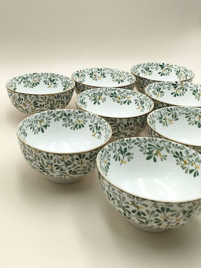 Тарелка для супа 15х7,8 см. "Япония" зеленый декор