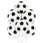 Шар латексный 35см Мяч футбол классика (Белый)