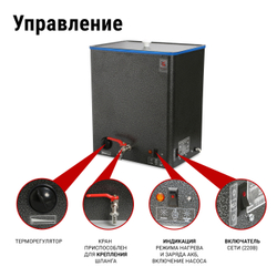электроводонагреватель с душем ЭВБО-20/1,25-2 белый