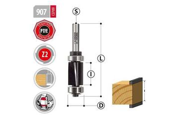 Фреза обгонная с верхним и нижним подшипниками D=19.5 мм, I=25.4 мм, L=83 мм, Z=2, мм, S=8 мм WOODWORK 907.1925.08