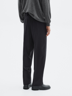 Massimo Dutti Фланелевые брюки с вытачками, темно-синий