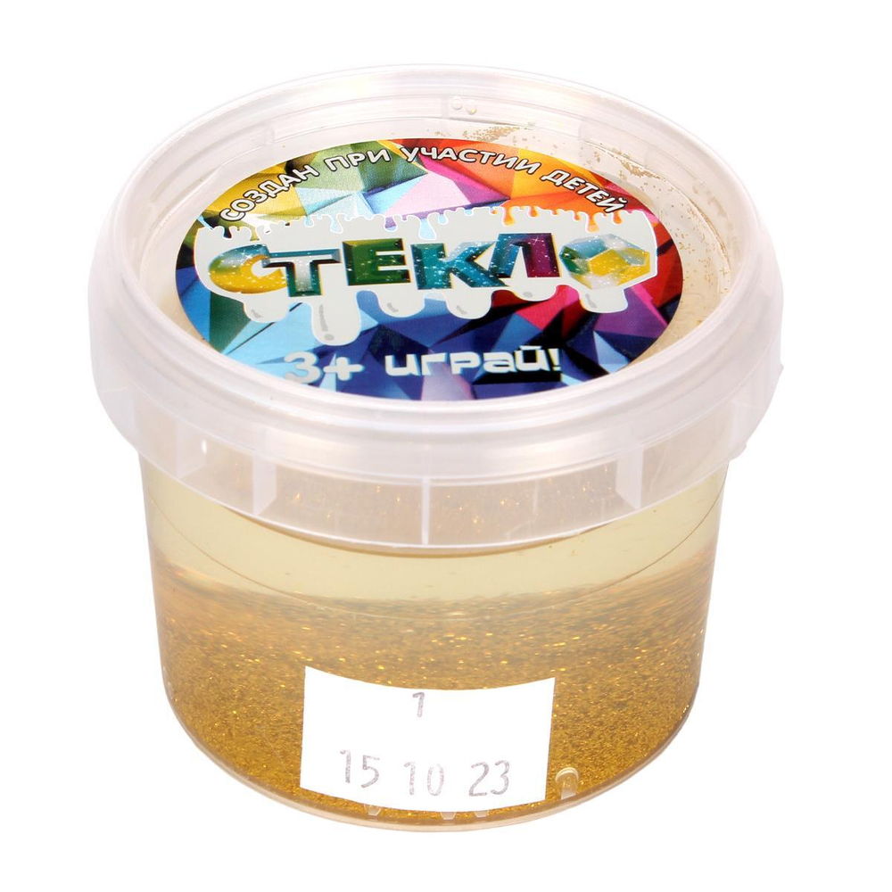 Слайм 90гр. с золотыми блестками (Стекло)