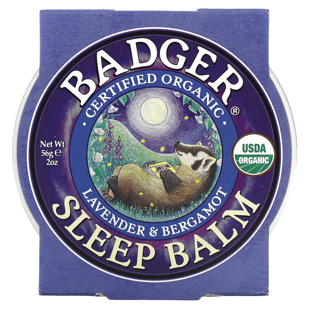 Badger, органический бальзам для сна, лаванда и бергамот, 56 г (2 унции)