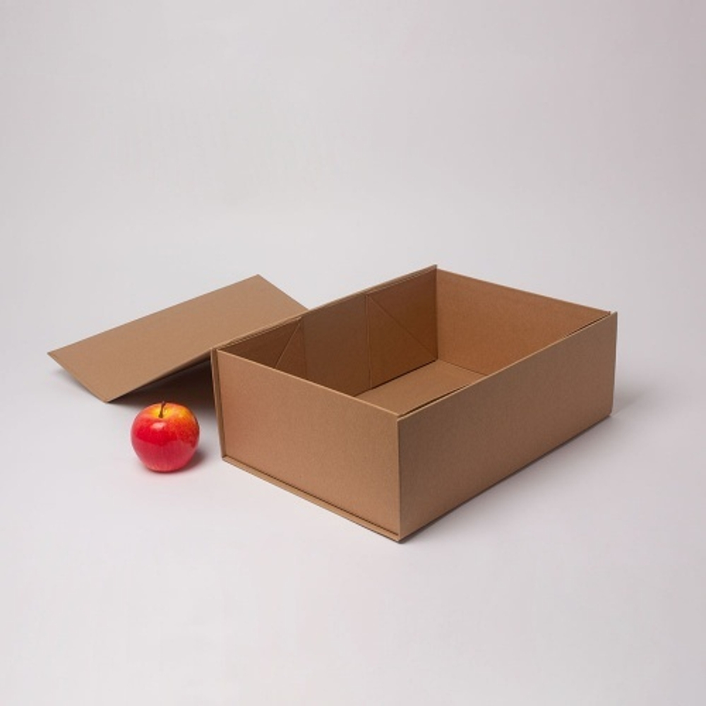 Коробка самосборная на магнитах 39х13х28, коричневый, крафт