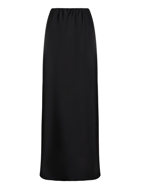 Юбка из шелка косого кроя макси черная