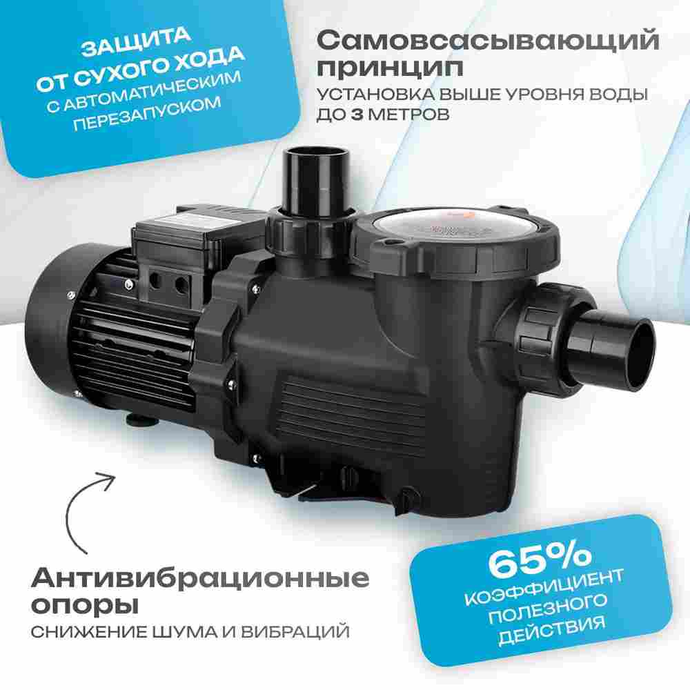 WL-KP1106 - Насос для бассейна 1,5 HP / 1,1 кВт / 22,5 м³/ч / до 180 м³ / 2,5″