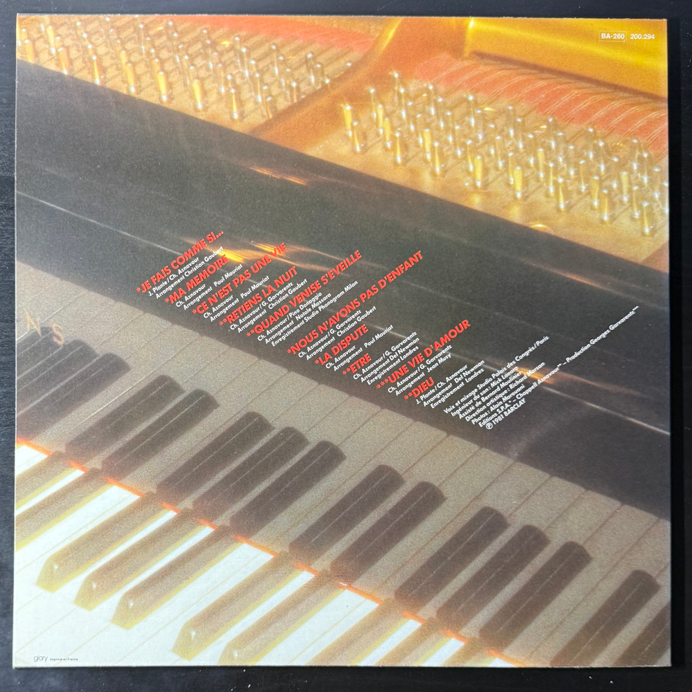 Charles Aznavour ‎– Je Fais Comme Si (Франция 1981г.)