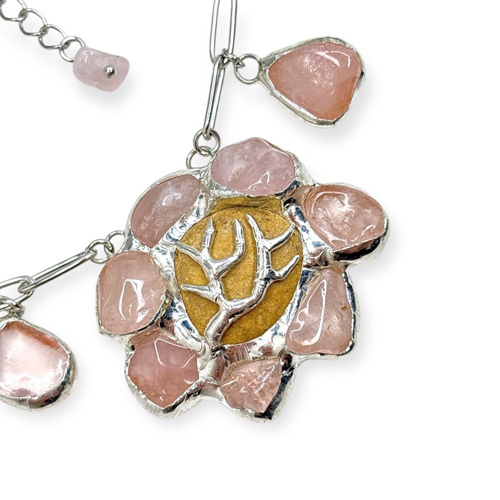 Чокер Reglow Lab roots Rt-Ch-1 розовый кварц галька