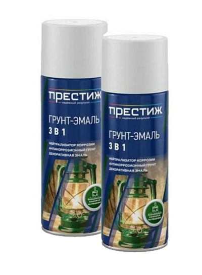 Набор Грунт-эмаль 3 в 1 по ржавчине, аэрозоль, белая, 425мл 2шт