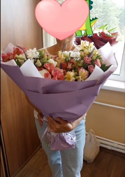 Букет в форме сердца