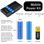 Power Bank, 2 USB, 4x18650 DIY ЖК-дисплей, фонарь (без аккумуляторов)