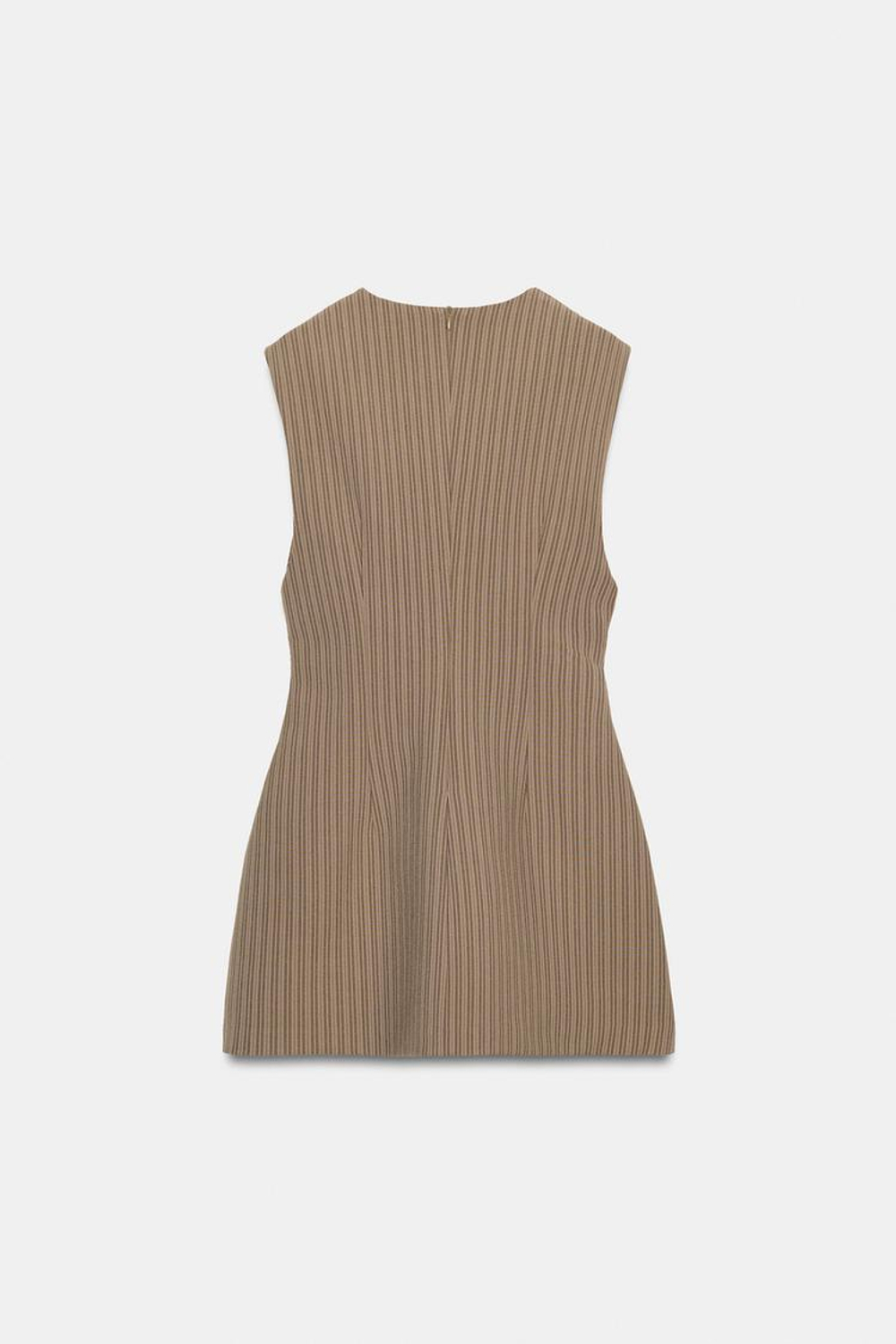 ZARA КОРОТКОЕ ПЛАТЬЕ В ПОЛОСКУ, СВЕТЛЫЙ РЫЖЕВАТО-КОРИЧНЕВЫЙ