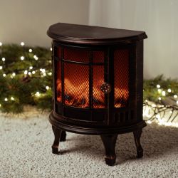 Светильник ЭРА EGNIK -P02 новогодний светодиодный камин Печь черный 2*LR14(C) 24*17*33 см