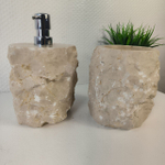 Набор из мрамора 2 предмета Erozy Cream CM-65302 (дозатор+стаканчик)