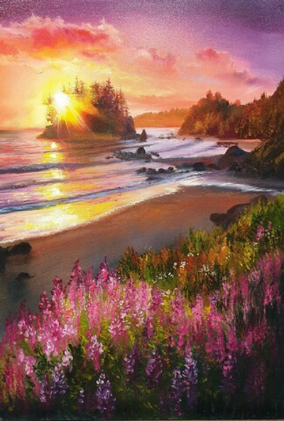 Цветы на закате