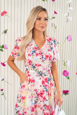 Платье с акварельными цветами из вискозы