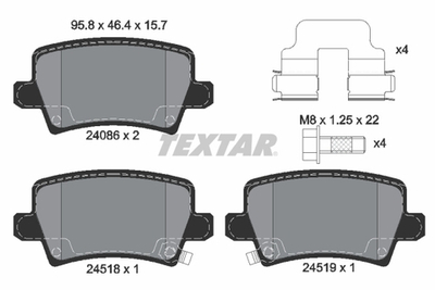 TEXTAR - 2408601-TET - Brake Pad Set, disc brake