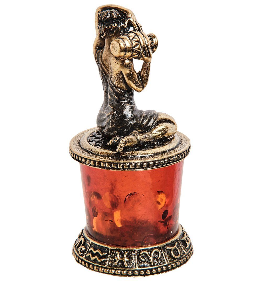 Народные промыслы AM-2777 Фигурка «Знак зодиака-Водолей» (латунь, янтарь)