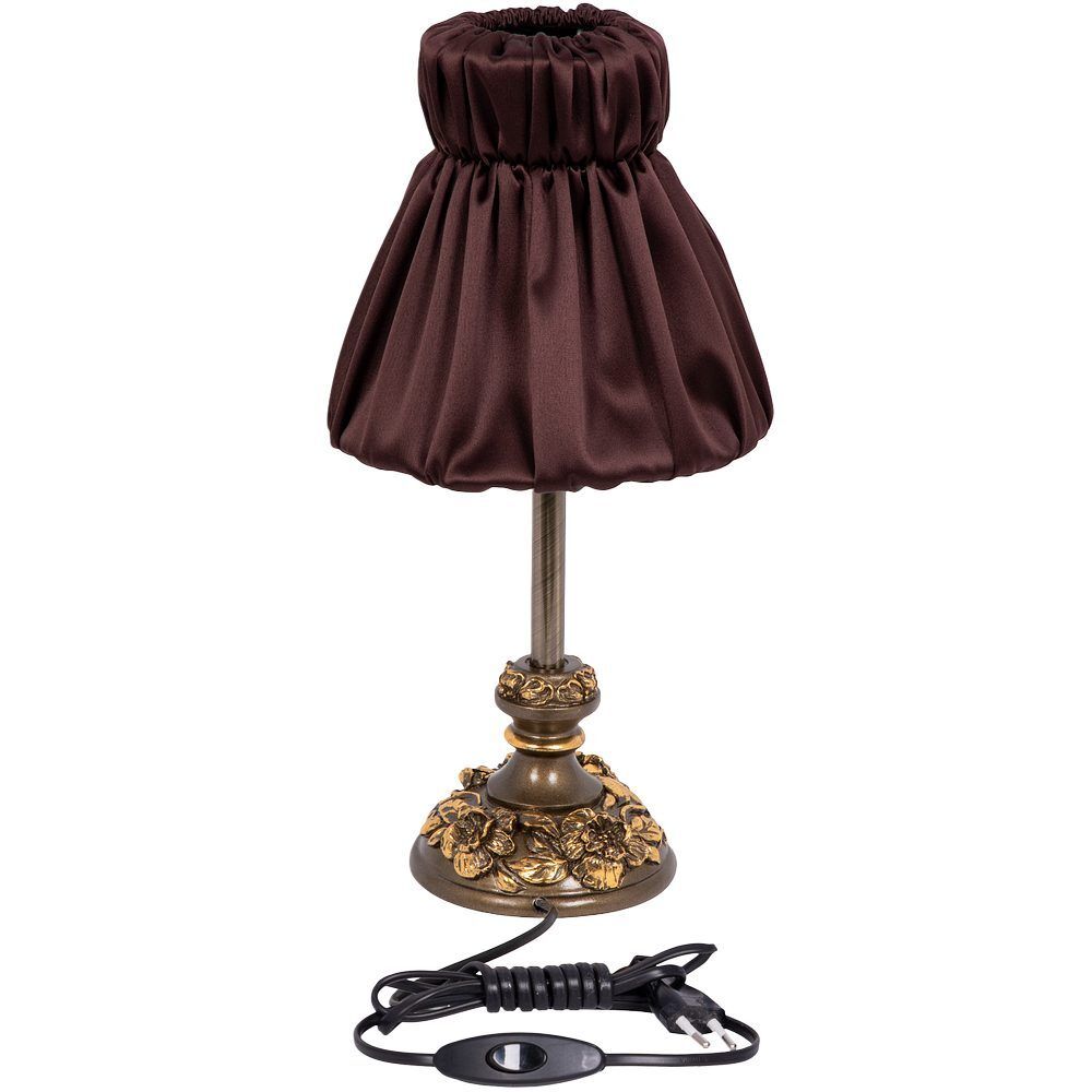 Настольная лампа Лето Weron Бронза с абажуром Адель Шоколад