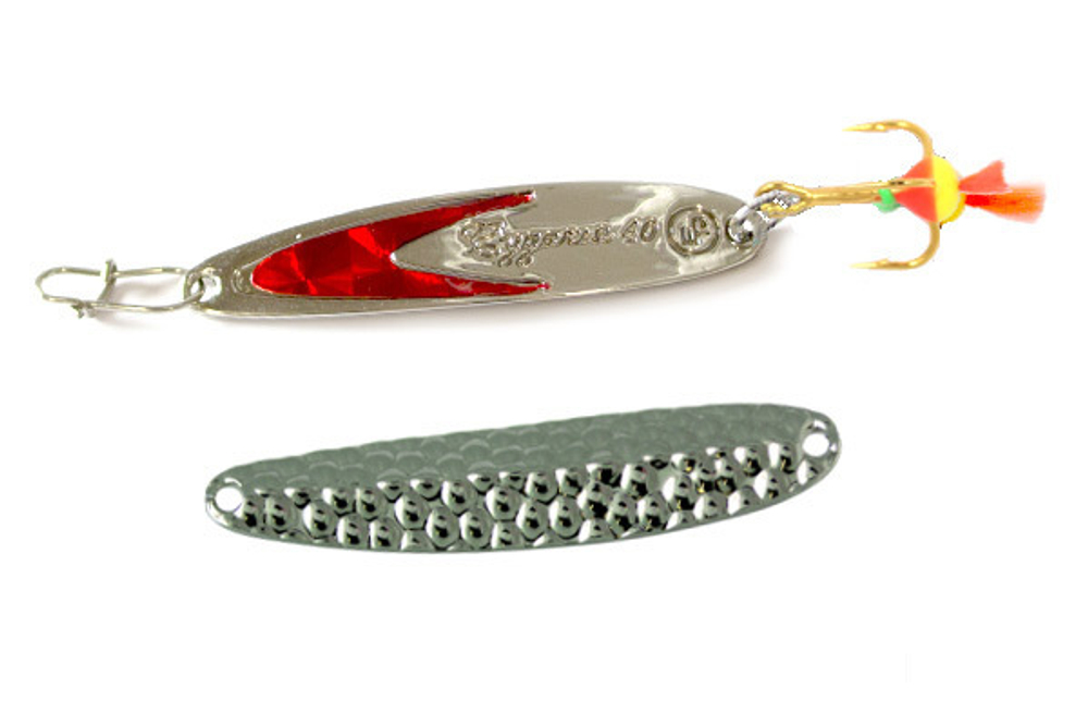 Блесна для рыбалки ECOPRO Судачья красный флекс,60мм, 10г,Sb/SRF золот.крюч. зимняя на судака, щуку, окуня, вертикальная. Товар уцененный