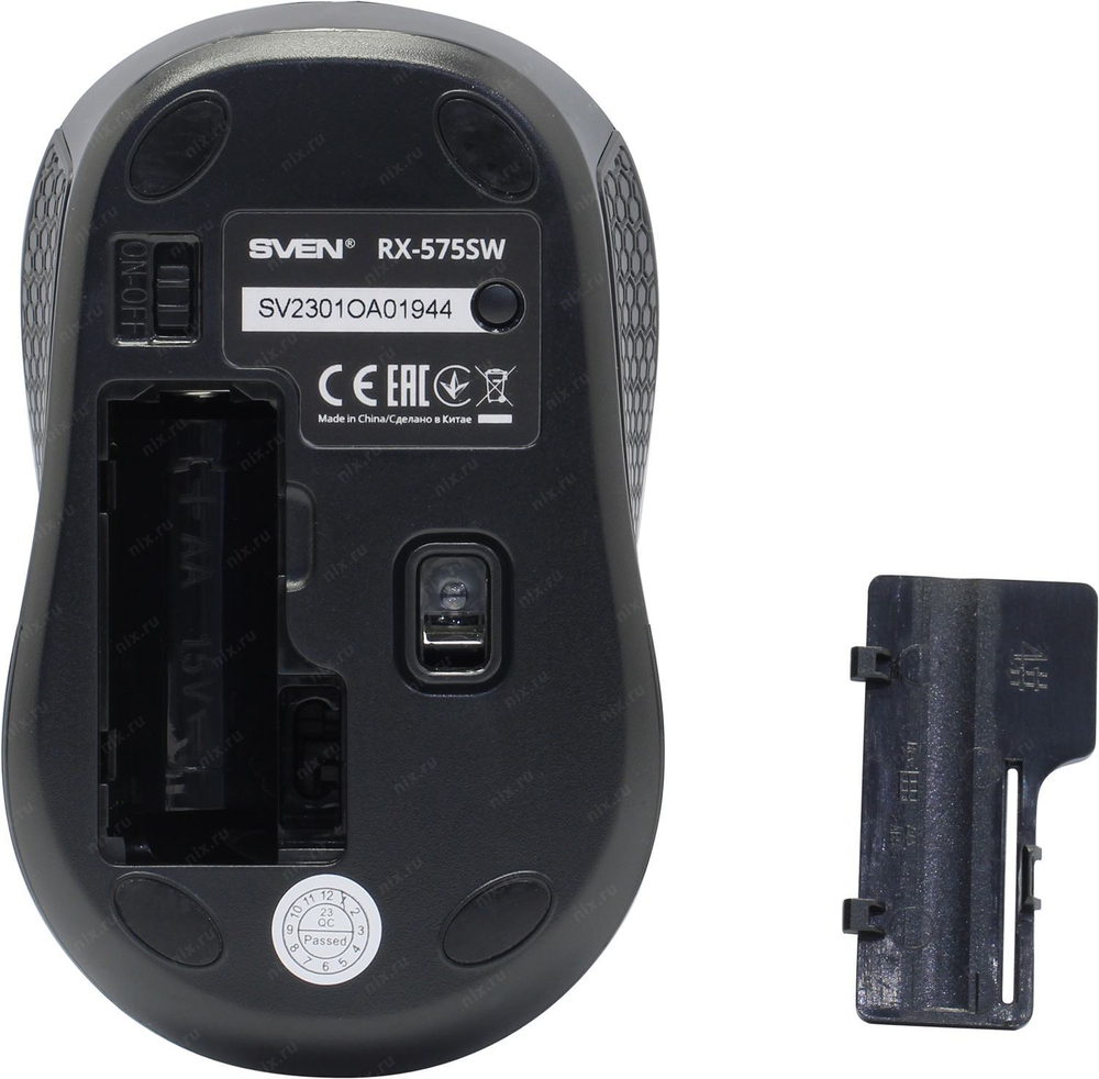 SVEN Wireless Optical Mouse &lt;RX-575SW  Black&gt;  (RTL) USB 4btn+Roll
