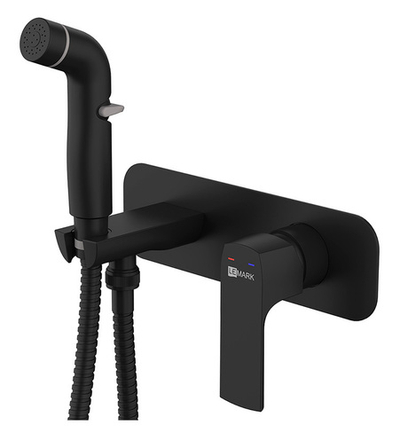 смеситель биде LEMARK Ursus с с гигиен. душем, встраиваемый, черный LM7220BL