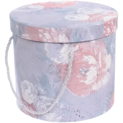 Коробка подарочная «Акварельные цветы» 22*22*19 см, серый