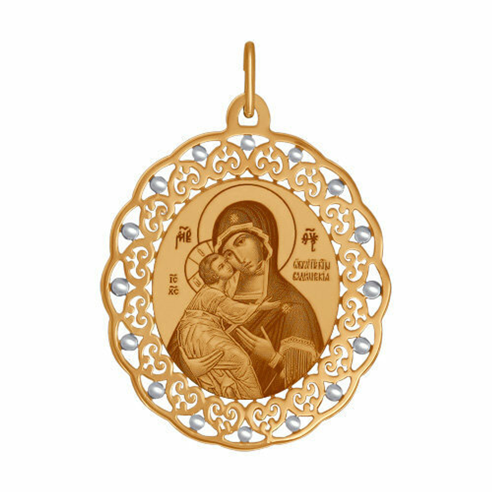 Золотая иконка «Владимирская Божья Матерь»