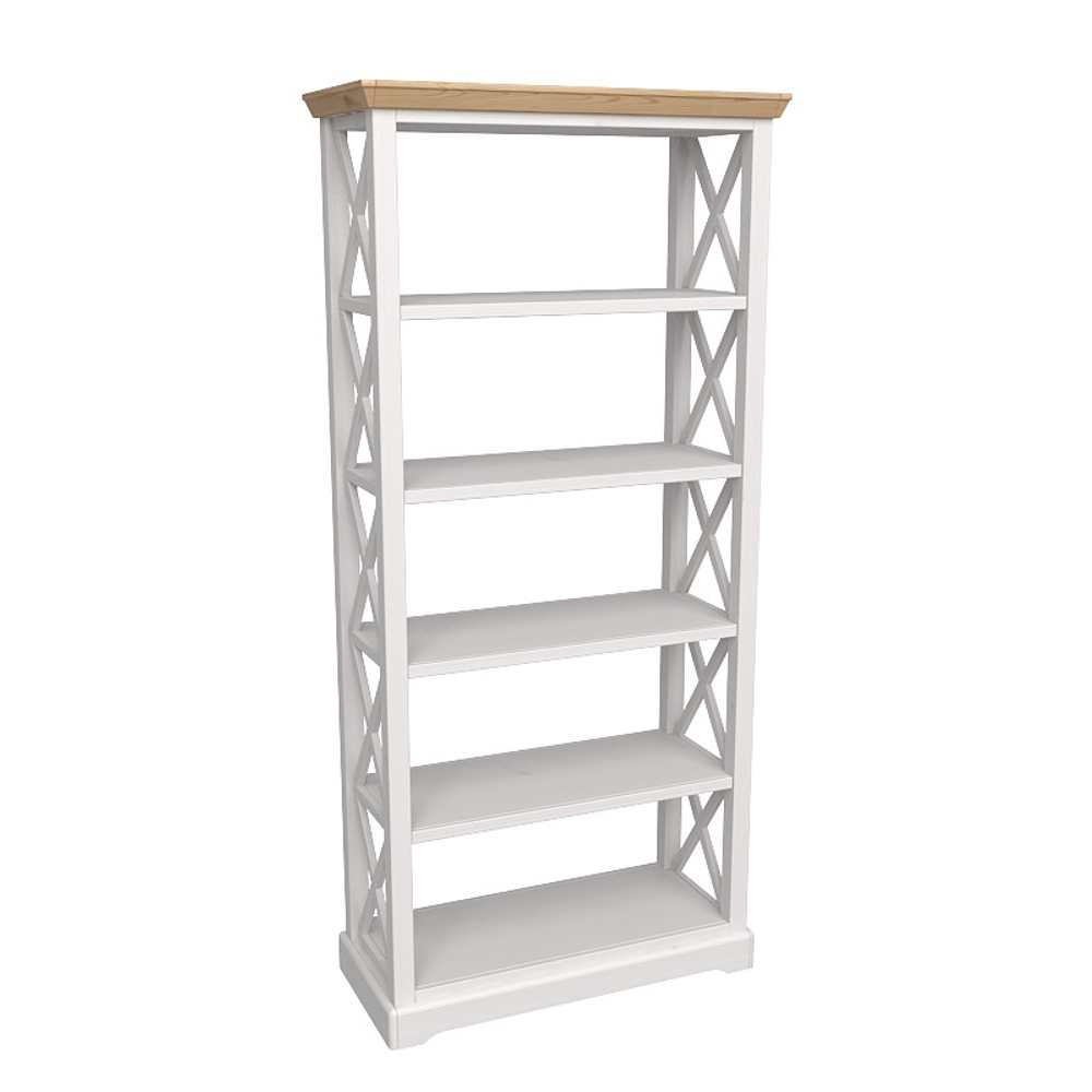 Стеллаж «Форест» сквозной белый воск/антик