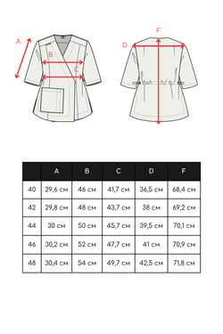 Топ с запахом медицинский женский Йошо, индиго