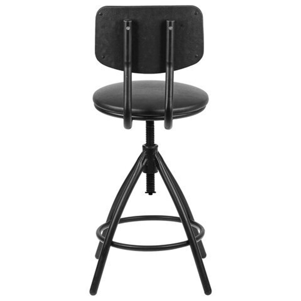 Стул кресло кассира, ресепшен РС61/Д, на винте, без подлокотников, кожзам, черное